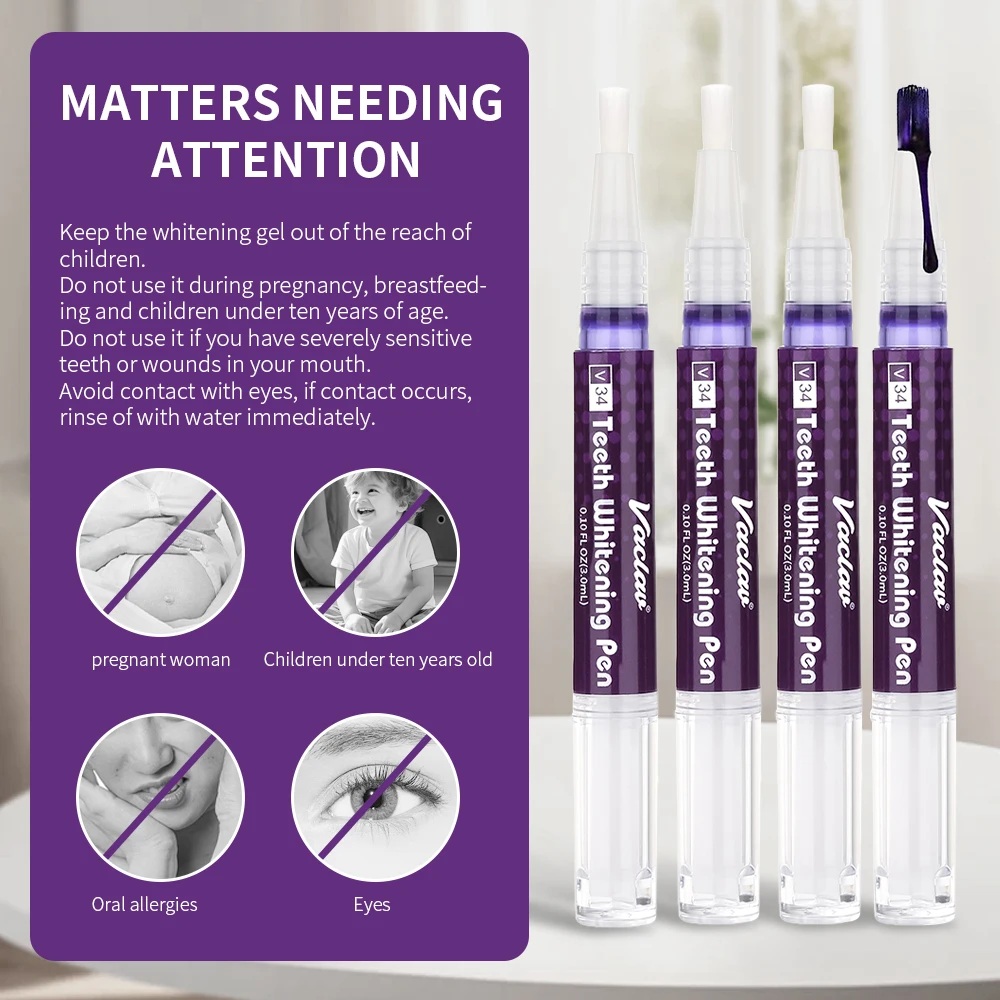 Vaclav V34 paarse tandbleekgel - Teeth Whitening Pens recensie en prijs